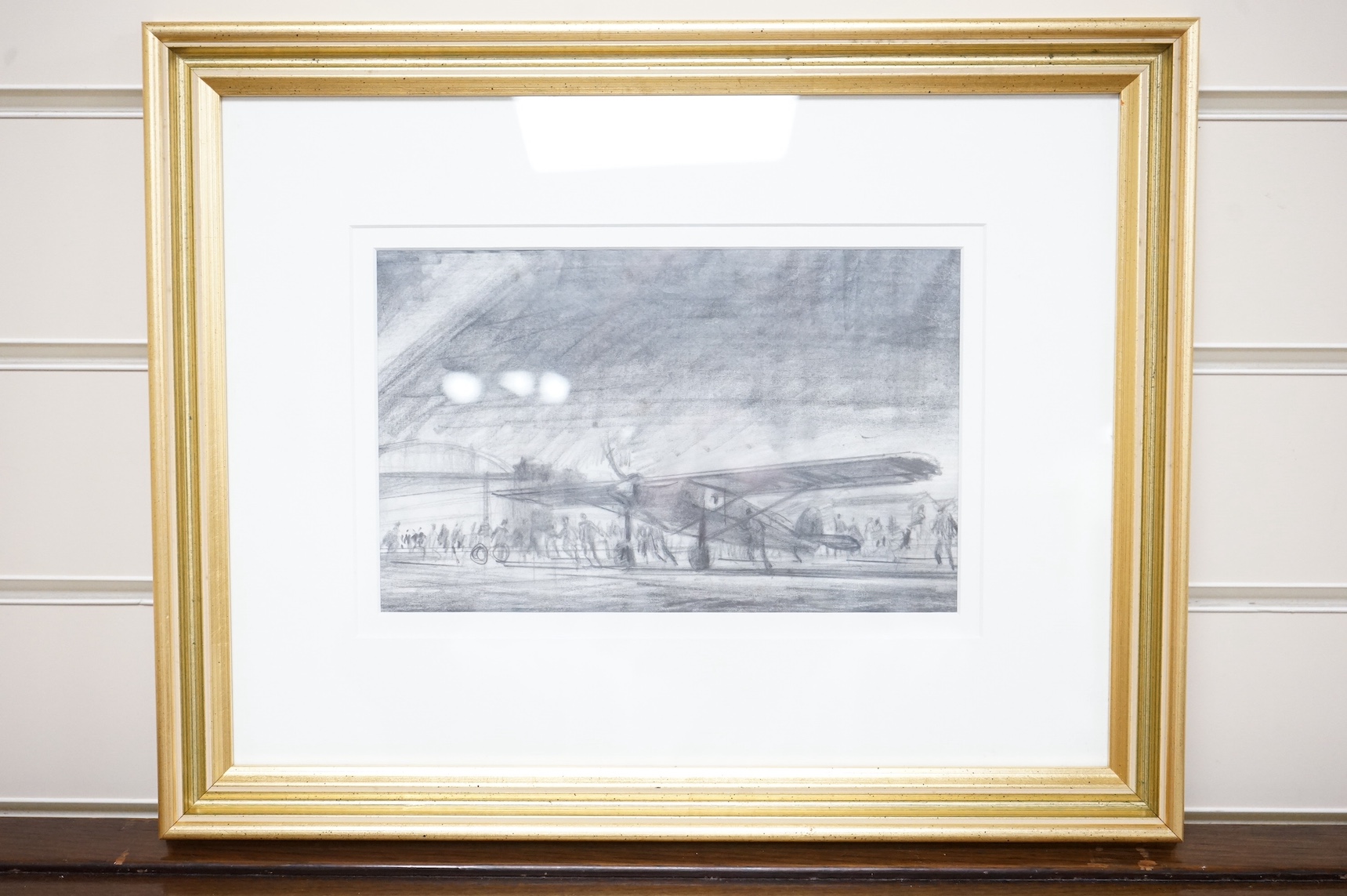 Douglas Ettridge Studio Collection, pencil, Study of an early 20th century plane, unsigned, label verso, 14 x 22cm. Condition - fair